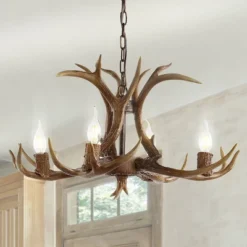 26" LED Adjustable Resin Antler Chandelier - JONATHAN Y -Adesso Store GUEST 01327fe8 2ad7 4e0d 8032 1a85480aff2e