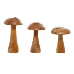 Set Of 3 Teak Wood Mushroom Handmade Live Edge Sculpture With Natural Smooth Finish Brown - Olivia & May 27 Set Of 3 Teak Wood Mushroom Handmade Live Edge Sculpture With Natural Smooth Finish Brown - Olivia & May -Adesso Store GUEST 013ca63e 7a3b 44c4 8a98 bf490843b6f9