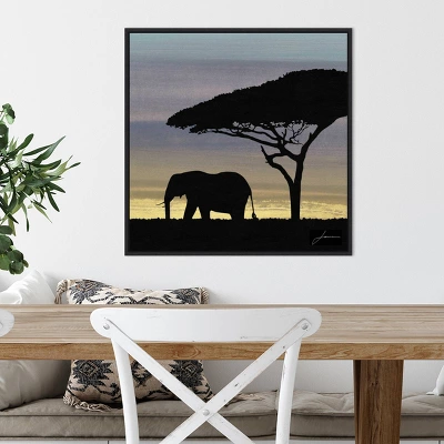 22" X 22" Savanna Elephant I By James Burghardt Framed Canvas Wall Art Black - Amanti Art 4 22" X 22" Savanna Elephant I By James Burghardt Framed Canvas Wall Art Black - Amanti Art - Image 4