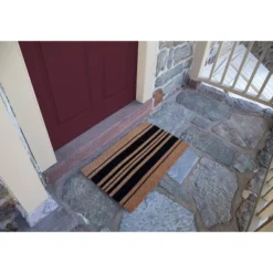 Bold Stripes Indoor/Outdoor Doormat Black/Natural - Entryways -Adesso Store GUEST 01809900 981e 42c6 a050 ae86457b8a0a