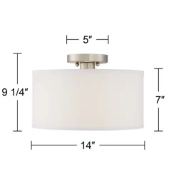 360 Lighting Adams Modern Ceiling Light Semi Flush Mount Fixtures 14" Wide Set Of 2 Brushed Nickel White Fabric Drum For Bedroom Kitchen Living Room 9 360 Lighting Adams Modern Ceiling Light Semi Flush Mount Fixtures 14" Wide Set Of 2 Brushed Nickel White Fabric Drum For Bedroom Kitchen Living Room -Adesso Store GUEST 01b7e98b 0f1f 4699 af32 fa63b42558f9