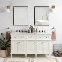 ANDY STAR 30 X 40 Inch Rectangular Wood Framed Vanity Mirror With 2 Tone Black Frame With Gilded Gold Corners For Bathrooms, Entryways, And Bedrooms -Adesso Store GUEST 03d2c0b8 0d0e 4140 a964 0fa8aad42474