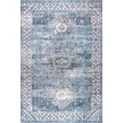 NuLOOM Eva Machine Washable Vintage Faded Medallion Area Rug -Adesso Store GUEST 045956e1 2b01 4ed7 8168 c83ce0d7f028