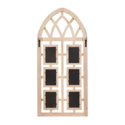 Wood 6 Slot Wall Photo Frame With Window Arch Shape Light Brown - Olivia & May 17 Wood 6 Slot Wall Photo Frame With Window Arch Shape Light Brown - Olivia & May -Adesso Store GUEST 055d578a f345 457e 9ec3 e0bd596f7710