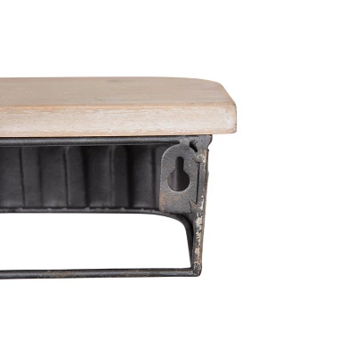 Metal & Wood Shelves - Set Of 3 - Storied Home 2 Metal & Wood Shelves - Set Of 3 - Storied Home - Image 2