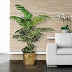 60" X 36" Artificial Areca Palm In Basket With Handles - LCG Florals -Adesso Store GUEST 08734480 b26e 478e 8316 3b95de8cf002