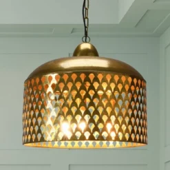 20.25" X 18.5" Metal Pendant Lamp Gold Finish - Storied Home -Adesso Store GUEST 088c5f56 2dab 41d3 b238 5cc5d7d50393