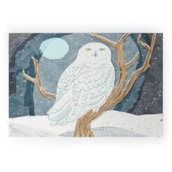 Sewzinski Snowy Owl At Night Welcome Mat - Society6 -Adesso Store GUEST 091506f7 cae4 4d5d 9dce d716981091b2