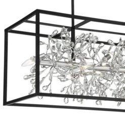 Possini Euro Design Carrine Black Silver Linear Pendant Chandelier 38 1/2" Wide Modern Clear Crystal 8-Light Fixture For Dining Room Kitchen Island -Adesso Store GUEST 0a480c79 d7c9 45fb 93d7 94bae2d691b6