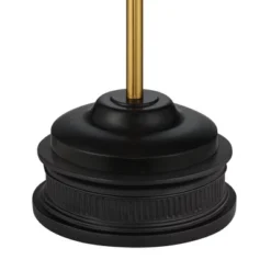 Possini Euro Design Roxie Modern Floor Lamp With Riser 65 1/2" Tall Brass Black Metal Sheer Linen Double Drum Shade For Living Room Bedroom Office -Adesso Store GUEST 0b185cbb 7e34 493c 9478 2e60a5f99aa0