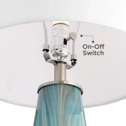 Possini Euro Design Jaime Coastal Table Lamp With Round White Marble Riser 26" High Blue Gray Drum Shade For Bedroom Living Room Office House Home 8 Possini Euro Design Jaime Coastal Table Lamp With Round White Marble Riser 26" High Blue Gray Drum Shade For Bedroom Living Room Office House Home -Adesso Store GUEST 0c1e88c5 ff7c 4a2c b8b4 990c3afc75b9