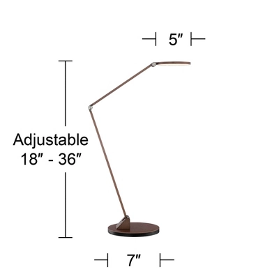 Possini Euro Design Magnum Modern Desk Lamp 36" Tall French Bronze Brown Metal LED Adjustable For Bedroom Living Room Bedside Nightstand Office House 5 Possini Euro Design Magnum Modern Desk Lamp 36" Tall French Bronze Brown Metal LED Adjustable For Bedroom Living Room Bedside Nightstand Office House - Image 5