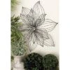 Modern Metal Floral 3D Wire Wall Decor With Crystal Embellishments Black - Olivia & May