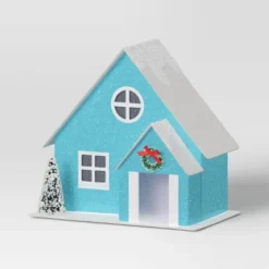 12pc Battery Operated Glittered Paper Christmas Village Set With Bottle Brush Trees And Snowmen - Wondershop™ White/Pink/Blue -Adesso Store GUEST 0f7ca497 c6ea 48bd 88b4 94b3913c97ef