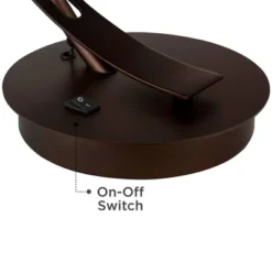 Possini Euro Design Modern Desk Lamps Set Of 2 With USB Port 22 1/2" High Bronze LED Clear Seeded Glass Shade For Bedroom Office -Adesso Store GUEST 0ff4c6b4 a5f4 47c0 94cc 5397bebfb4f5