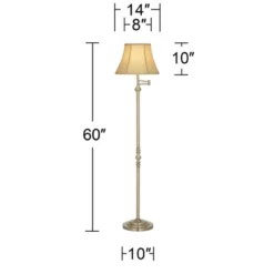 Regency Hill Montebello Vintage Retro Floor Lamp 60" Tall Antique Brass Metal Swing Arm Soft Tan Bell Shade For Living Room Bedroom Office House Home 11 Regency Hill Montebello Vintage Retro Floor Lamp 60" Tall Antique Brass Metal Swing Arm Soft Tan Bell Shade For Living Room Bedroom Office House Home -Adesso Store GUEST 13bb63c5 87f3 412e 9daa df5b0ec122fd