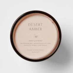 Colored Vase Glass With Dustcover Desert Amber Candle Brown - Threshold™ -Adesso Store GUEST 17985ae3 27c8 4003 81ff b8a92517a9b9