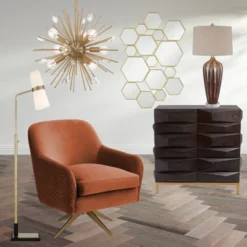 Possini Euro Design Janae Warm Gold Sputnik Chandelier 18" Wide Modern Crystal 9-Light Fixture For Dining Room House Foyer Kitchen Island Entryway -Adesso Store GUEST 17cf58e6 f686 46c2 bb63 1bc61f12d7a5