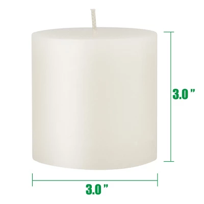 6pk Unscented Flat Top Smooth Pillar Candles White - Stonebriar Collection 6 6pk Unscented Flat Top Smooth Pillar Candles White - Stonebriar Collection - Image 6