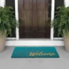 MDesign Entryway Doormat With Natural Fibers Decorative Script