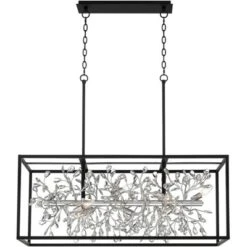 Possini Euro Design Carrine Black Silver Linear Pendant Chandelier 38 1/2" Wide Modern Clear Crystal 8-Light Fixture For Dining Room Kitchen Island -Adesso Store GUEST 1ada9ea3 34f4 42da bef6 9310af5afbb5