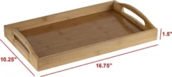 Bamboo Serving Tray With Handles - Serving Platters Great For Tea Tray, Dinner - Wooden Tray With Handles - Coffee Table Tray For Breakfast HomeItUsa -Adesso Store GUEST 1b191e7a 5938 4079 815a f6c08b853d93