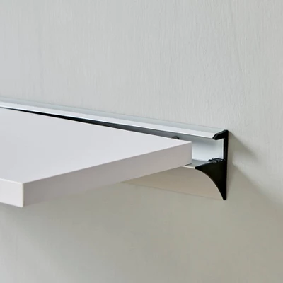 Floating Wall Shelf With Aluminum Bar - Danya B. 3 Floating Wall Shelf With Aluminum Bar - Danya B. - Image 3