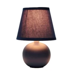 8.66" Petite Ceramic Orb Base Bedside Table Desk Lamp With Matching Tapered Drum Fabric Shade Blue - Creekwood Home -Adesso Store GUEST 1ca651c6 a660 4b6c be9f 9c291eaf03e9