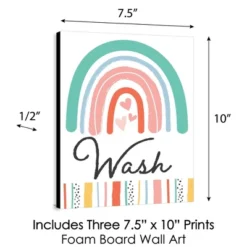 Big Dot Of Happiness Hello Rainbow - Boho Kids Bathroom Rules Wall Art - 7.5 X 10 Inches - Set Of 3 Signs - Wash, Brush, Flush -Adesso Store GUEST 1df2b7e3 c635 44b4 91cb a0875e732260