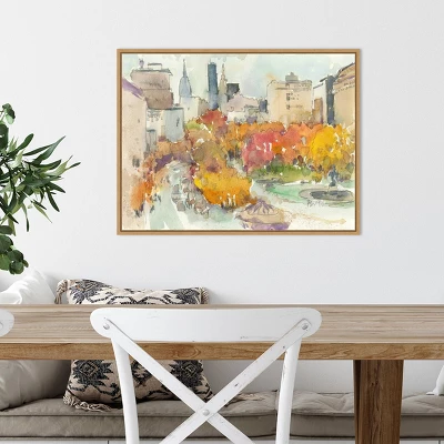 24" X 18" Autumn In New York Study III By Samuel Dixon Framed Canvas Wall Art - Amanti Art 3 24" X 18" Autumn In New York Study III By Samuel Dixon Framed Canvas Wall Art - Amanti Art - Image 3