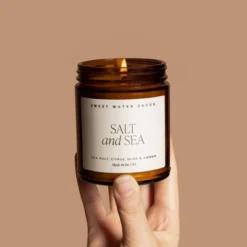 Sweet Water Decor Salt And Sea 9oz Amber Jar Soy Candle -Adesso Store GUEST 2113e0f5 1aec 4fc2 a7d1 ceb089e1641e