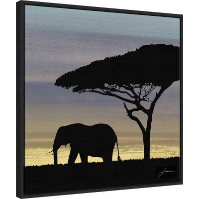 22" X 22" Savanna Elephant I By James Burghardt Framed Canvas Wall Art Black - Amanti Art 1 22" X 22" Savanna Elephant I By James Burghardt Framed Canvas Wall Art Black - Amanti Art
