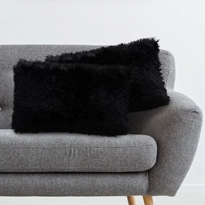 Cheer Collection Super Soft Shaggy Long Hair Throw Pillows Set Of 2 3 Cheer Collection Super Soft Shaggy Long Hair Throw Pillows Set Of 2 - Image 3