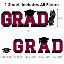 Big Dot Of Happiness Maroon Graduation Party Decor - Vinyl Wall Decals - Grad -Adesso Store GUEST 2438169a 1574 4411 8ca0 b721b835c566