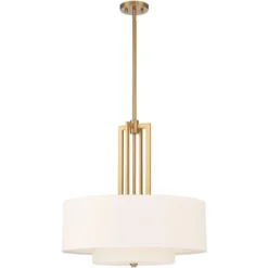 Possini Euro Design Sundry Warm Brass Pendant Chandelier 24" Wide Modern Double Drum Shades 4-Light Fixture For Dining Room House Foyer Kitchen Island 15 Possini Euro Design Sundry Warm Brass Pendant Chandelier 24" Wide Modern Double Drum Shades 4-Light Fixture For Dining Room House Foyer Kitchen Island -Adesso Store GUEST 255702f2 17a5 451c a35d 849d569e4b27