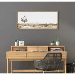 18" X 40" Sylvie Lone Joshua Tree By Amy Peterson Art Studio Framed Wall Canvas Natural - Kate & Laurel All Things Decor -Adesso Store GUEST 27b41045 d247 4993 a20f 5fd5f3864054