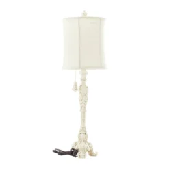 Polystone Buffet Lamp With Drum Shade White - Olivia & May -Adesso Store GUEST 28746f39 a8cd 4ca7 96e0 135b3b4757be