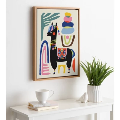 18" X 24" Sylvie Llama Mesatawe Framed Canvas Wall Art By Rachel Lee Natural - Kate And Laurel 4 18" X 24" Sylvie Llama Mesatawe Framed Canvas Wall Art By Rachel Lee Natural - Kate And Laurel - Image 4