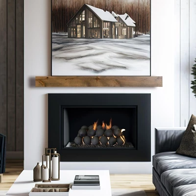 Modern Ember Tipton Floating Alder Wood Fireplace Mantel Shelf 2 Modern Ember Tipton Floating Alder Wood Fireplace Mantel Shelf - Image 2