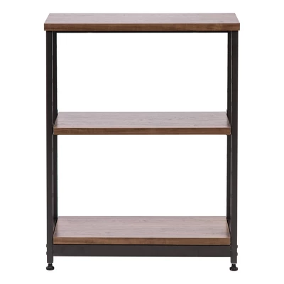 IRIS Wood And Metal Shelf Brown/Black 1 IRIS Wood And Metal Shelf Brown/Black