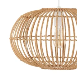 17.5" 1-Light Leo Farmhouse Coastal Rattan LED Pendant Brown - JONATHAN Y -Adesso Store GUEST 2e8610c2 da4b 40e8 aa1c d8f6259b51f0