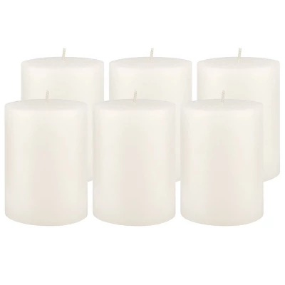 6pk Unscented Flat Top Smooth Pillar Candles White - Stonebriar Collection 8 6pk Unscented Flat Top Smooth Pillar Candles White - Stonebriar Collection - Image 8