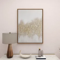 Glam Metal Abstract Framed Wall Art With Gold Frame Gold - CosmoLiving By Cosmopolitan -Adesso Store GUEST 2fc68aa4 7817 410d 98a9 7dc0e36102b5
