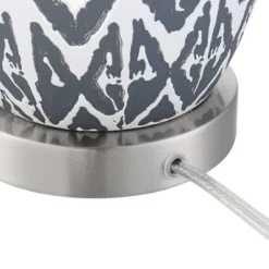 360 Lighting Modern Accent Table Lamps 23 1/2" High Set Of 2 White Gray Ceramic White Fabric Drum Shade Decor For Bedroom Living Room -Adesso Store GUEST 2fc84477 6e7c 4e9e 88c1 954744a118ed