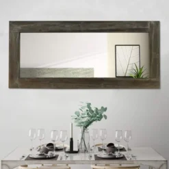 Rossum 58"x24" Rustic Wood Framed Floor Mirror, Farmehouse Decorative Wall Mirror, Vertical And Horizontal Wall Mounted Mirror- The Pop Home -Adesso Store GUEST 2fffe9f4 6463 432d b0ec c80266aef868
