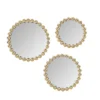 3pc Marlowe Gold Beaded Round Wall Mirror Set - Madison Park