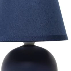 8.66" Petite Ceramic Orb Base Bedside Table Desk Lamp With Matching Tapered Drum Fabric Shade Blue - Creekwood Home -Adesso Store GUEST 35769fe7 352b 4441 959e 8609595b0e40