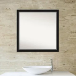 29" X 29" Non-Beveled Eva Narrow Bathroom Wall Mirror Black - Amanti Art -Adesso Store GUEST 3670f464 f28f 477d a288 30dc13c65b40