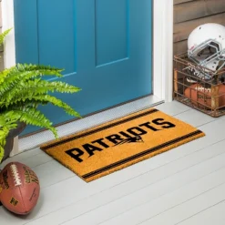 Evergreen New England Patriots Logo Turf Mat, Brown- 28 X 16 Inches Indoor Outdoor Doormat -Adesso Store GUEST 3689b247 2161 4ddf 9c8f 6d0a14b1bae0