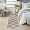 Nourison Washable Modern Jute Checkered Geometric Non-Skid Indoor Area Rug